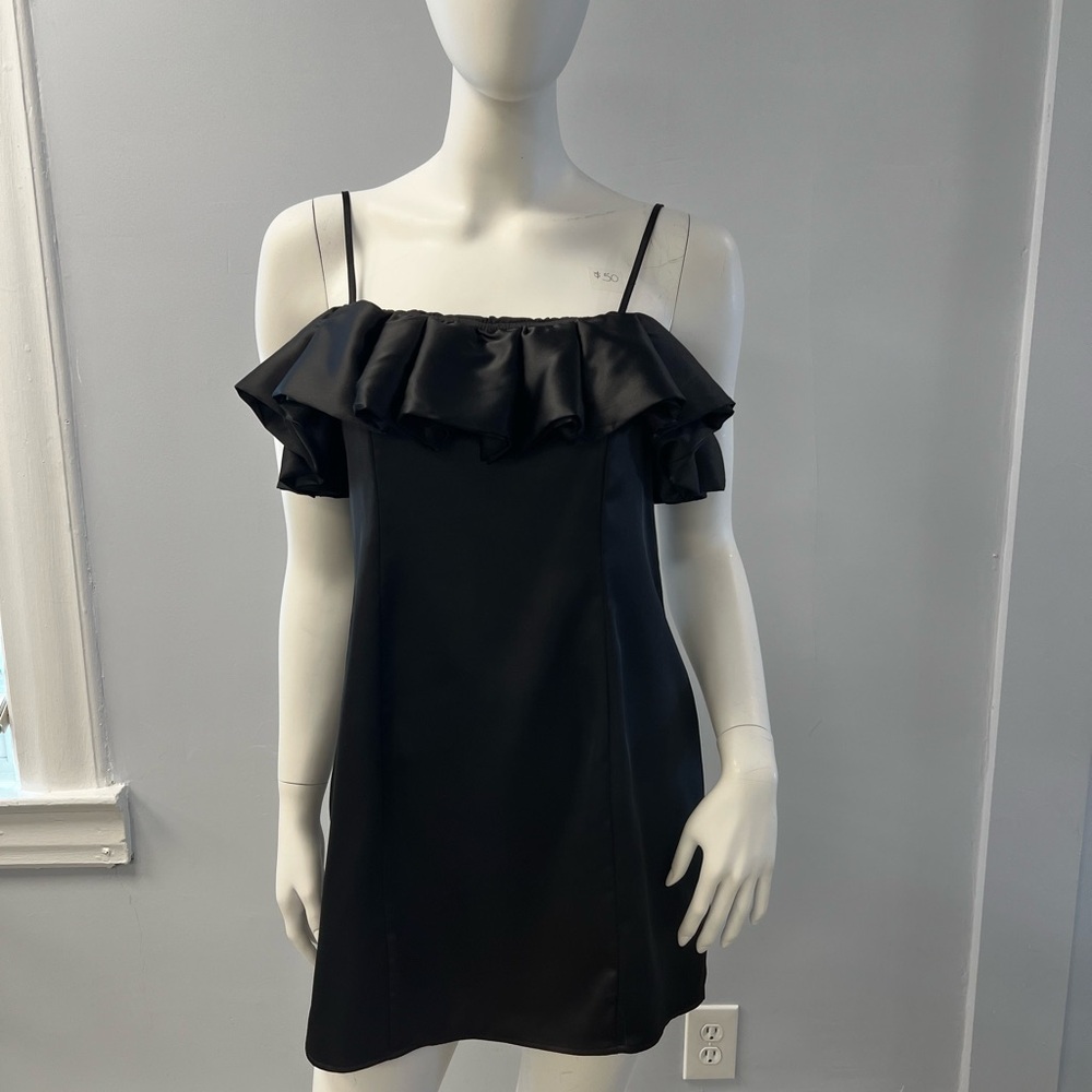 Ruffle Black Mini Dress